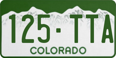 CO license plate 125TTA