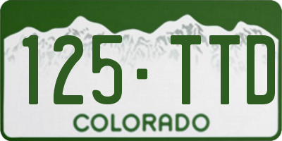 CO license plate 125TTD