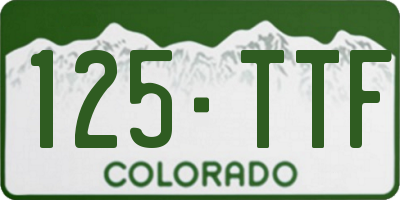 CO license plate 125TTF