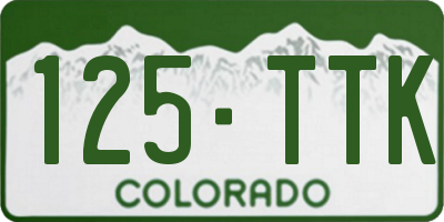 CO license plate 125TTK