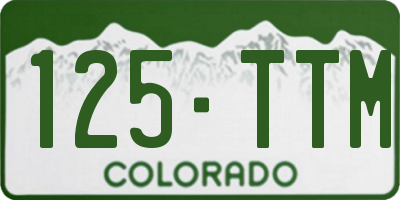 CO license plate 125TTM
