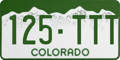 CO license plate 125TTT