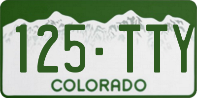 CO license plate 125TTY