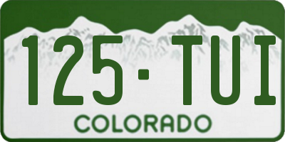 CO license plate 125TUI