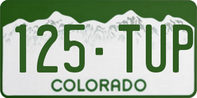 CO license plate 125TUP