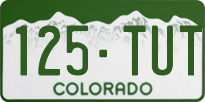 CO license plate 125TUT