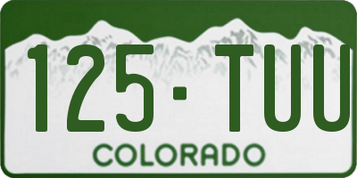 CO license plate 125TUU