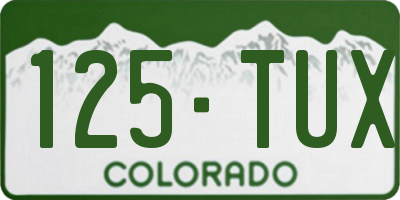 CO license plate 125TUX