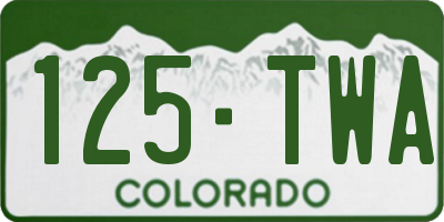 CO license plate 125TWA