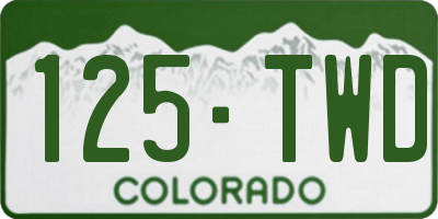 CO license plate 125TWD