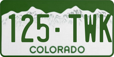 CO license plate 125TWK