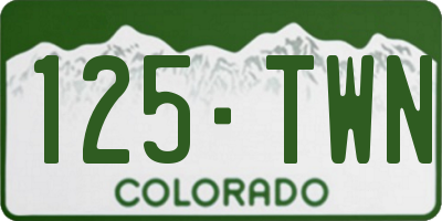 CO license plate 125TWN