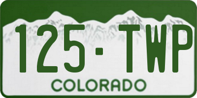 CO license plate 125TWP