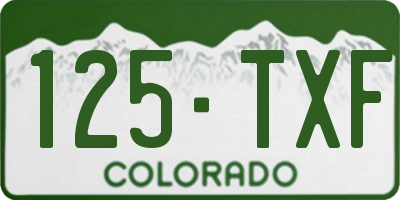 CO license plate 125TXF