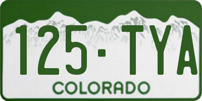 CO license plate 125TYA
