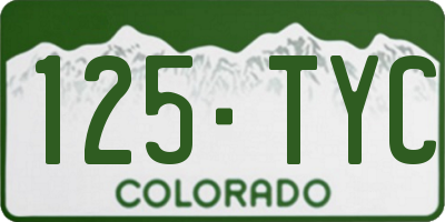CO license plate 125TYC