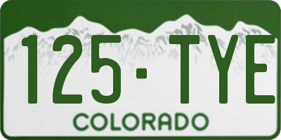 CO license plate 125TYE