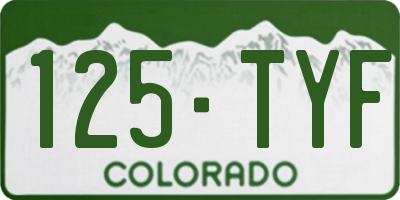CO license plate 125TYF