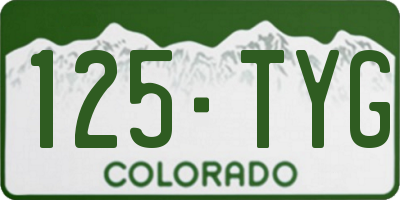 CO license plate 125TYG