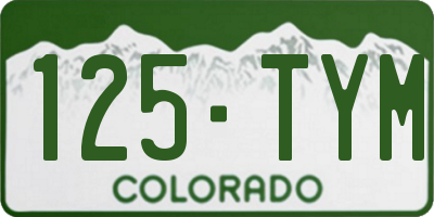 CO license plate 125TYM