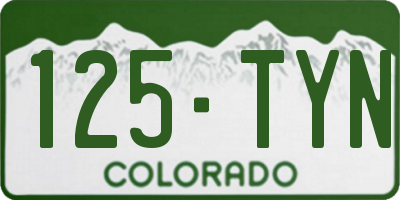 CO license plate 125TYN