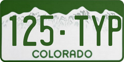 CO license plate 125TYP