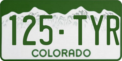 CO license plate 125TYR