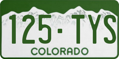 CO license plate 125TYS