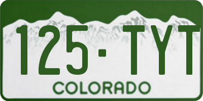 CO license plate 125TYT