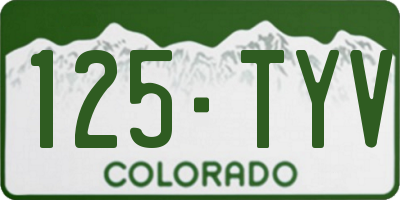 CO license plate 125TYV
