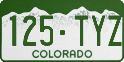 CO license plate 125TYZ
