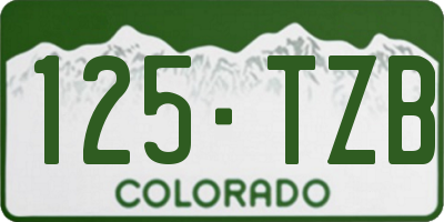 CO license plate 125TZB