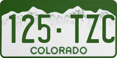 CO license plate 125TZC