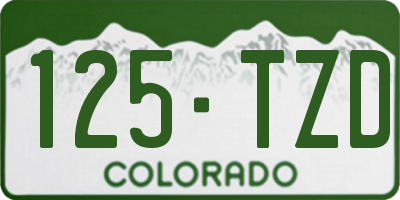 CO license plate 125TZD