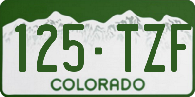 CO license plate 125TZF