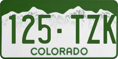 CO license plate 125TZK