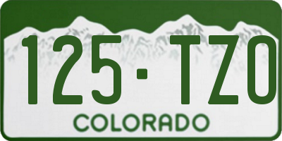 CO license plate 125TZO