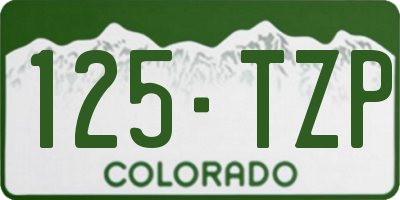 CO license plate 125TZP