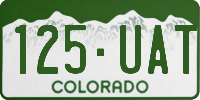 CO license plate 125UAT