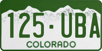 CO license plate 125UBA