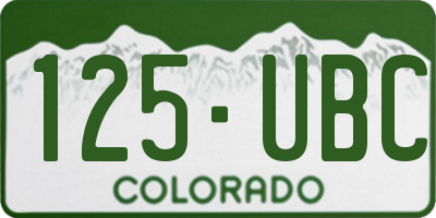 CO license plate 125UBC