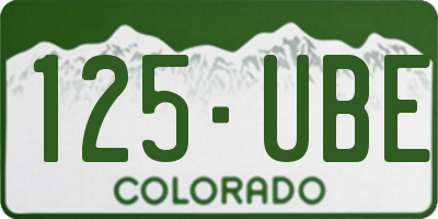 CO license plate 125UBE