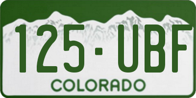CO license plate 125UBF