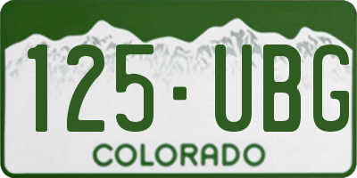 CO license plate 125UBG