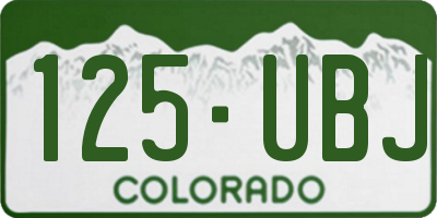 CO license plate 125UBJ
