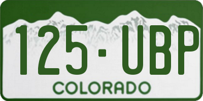 CO license plate 125UBP