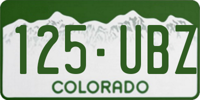CO license plate 125UBZ