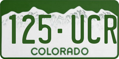 CO license plate 125UCR