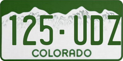 CO license plate 125UDZ