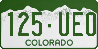 CO license plate 125UEO